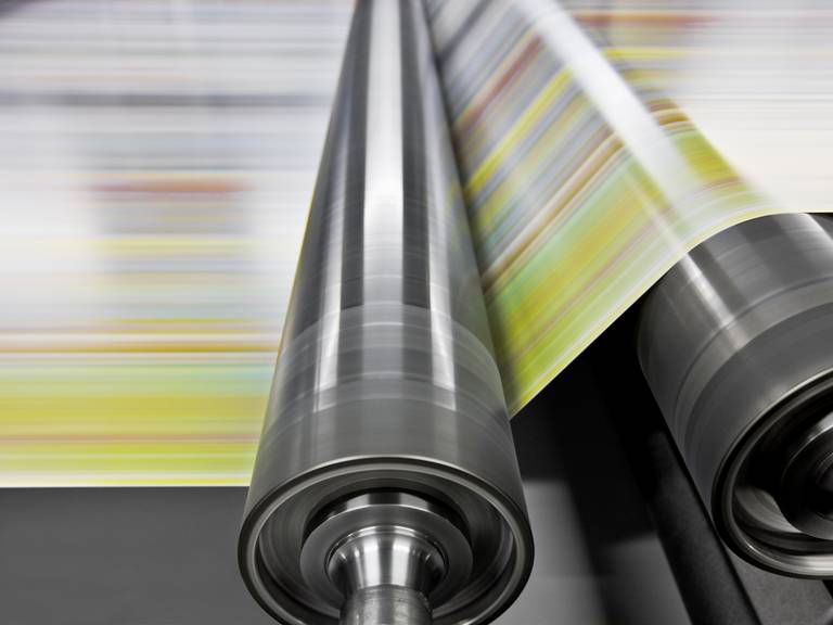 Product example of a roller for the foil industry