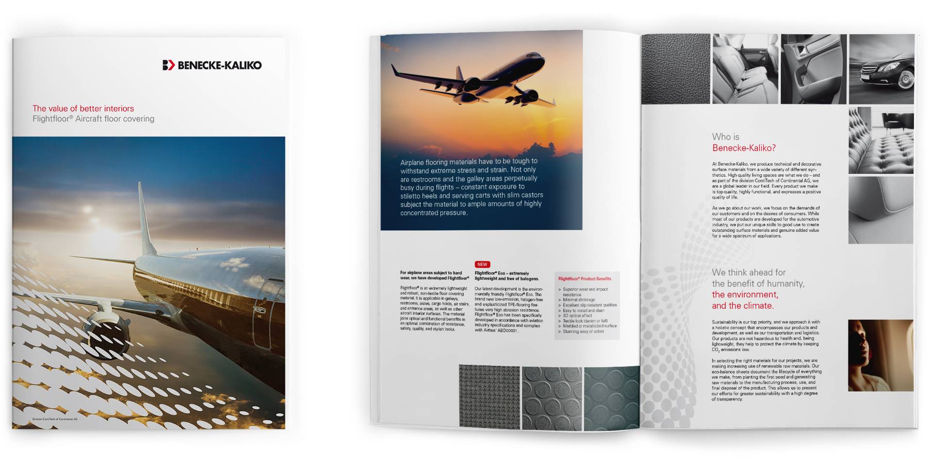 Cover und Innenansicht der Broschüre Flightfloor Aircraft floor covering
