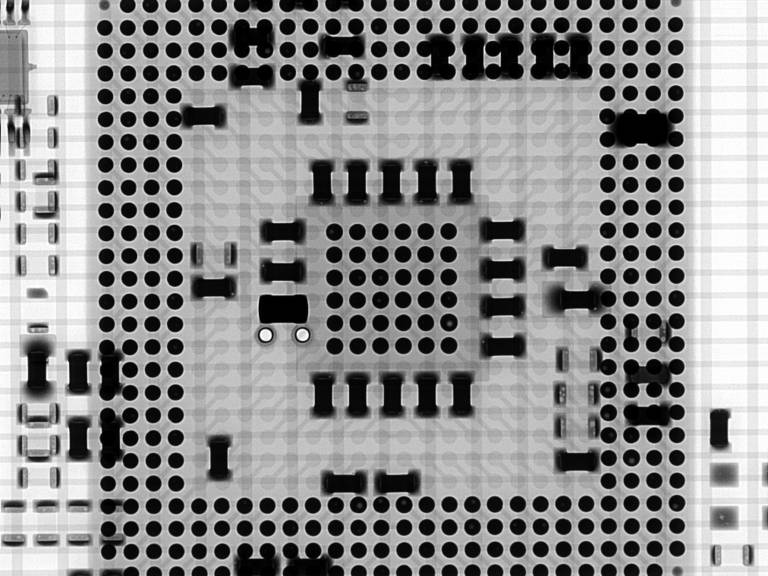 X-ray image of a printed circuit board