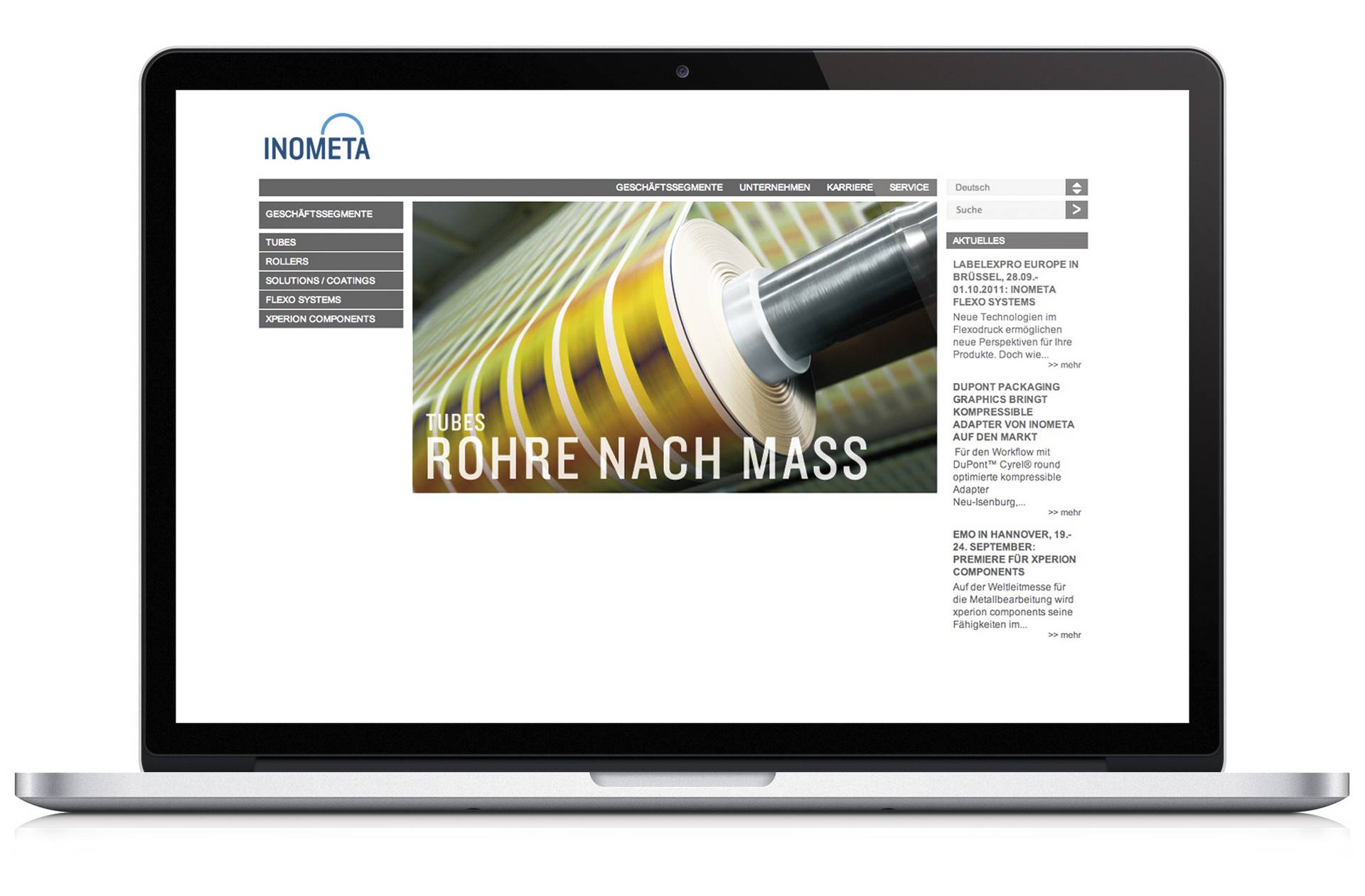 Homepage von Inometa - Rohre nach Maß