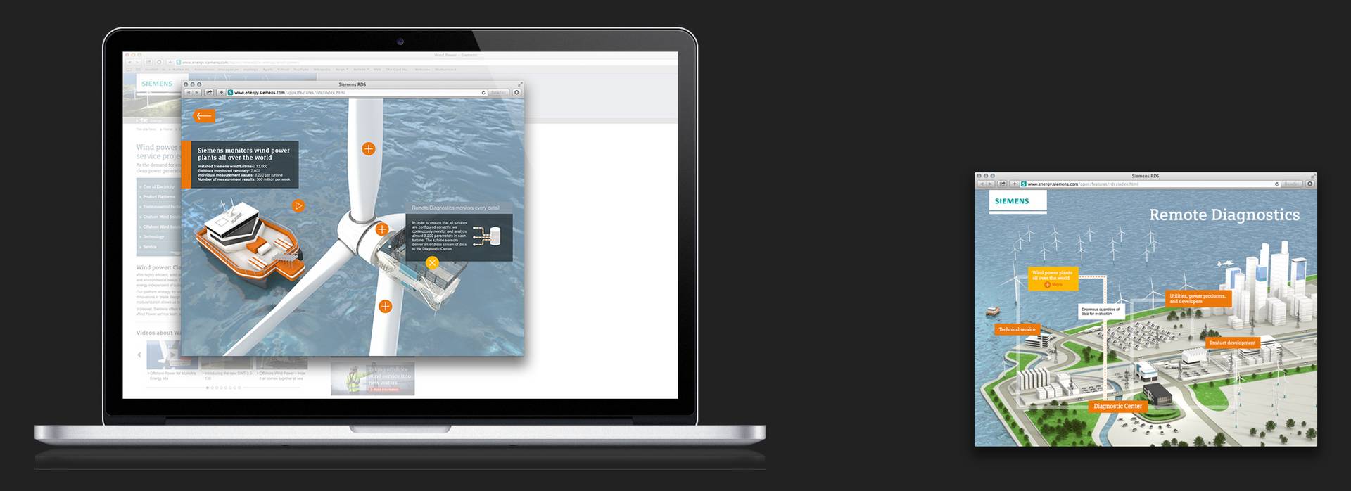 Screenshot aus der Remote-Diagnostik-Services-Animation auf einem MacBook
